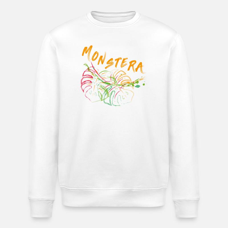 Monstera  - Stanley/Stella Unisex Bio-Sweatshirt ROLLER - Weiß