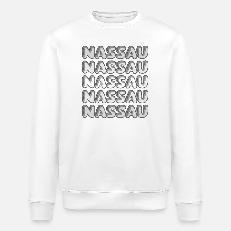 Nassau Bubble Pattern Multi-Font - Stanley/Stella ROLLER Unisex Organic Sweatshirt - white