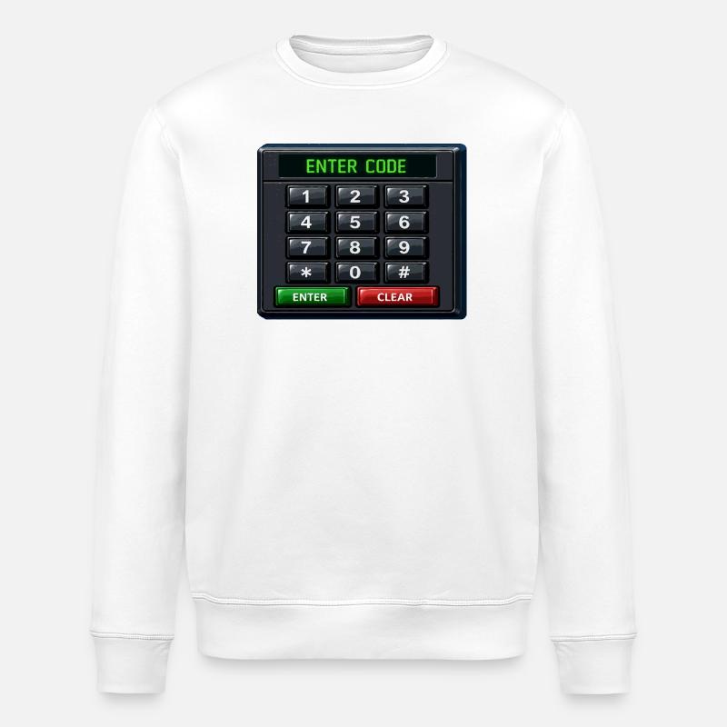 Geben Sie Code Keypad Neon ein - Stanley/Stella Unisex Bio-Sweatshirt ROLLER - Weiß