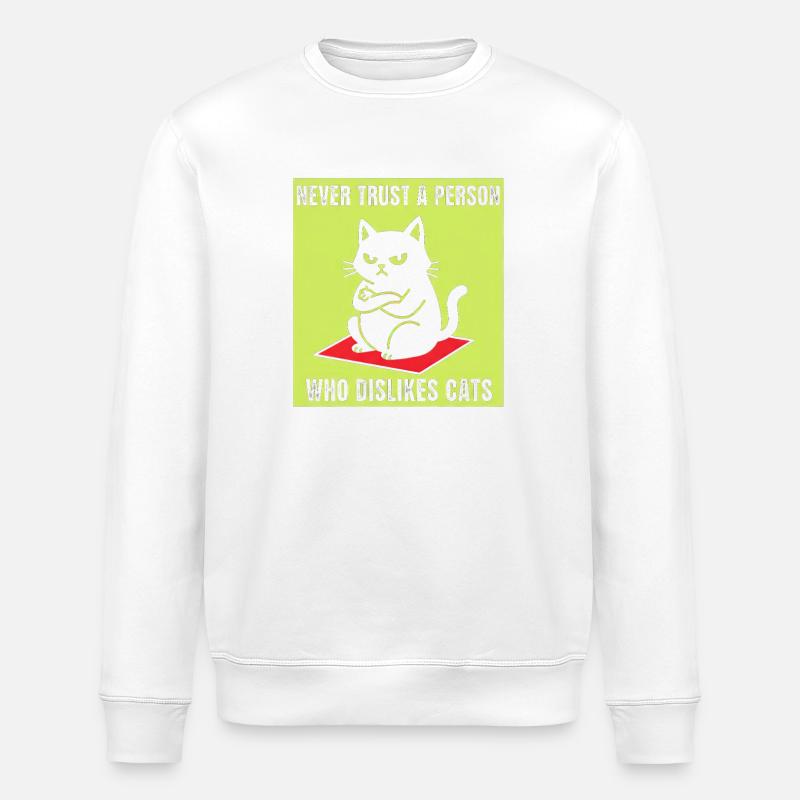 Nie Vertrauen Zu Katzenhassern - Stanley/Stella Unisex Bio-Sweatshirt ROLLER - Weiß