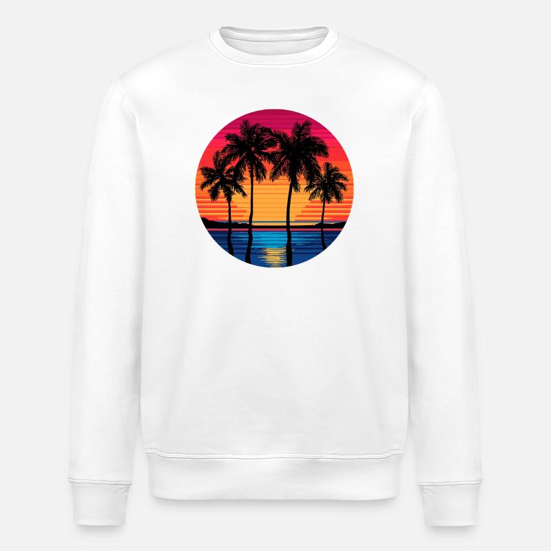 Strand Meer Palmen - Stanley/Stella Unisex Bio-Sweatshirt ROLLER - Weiß