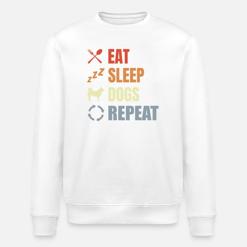 Hundebesitzer Routine - Stanley/Stella Unisex Bio-Sweatshirt ROLLER - Weiß