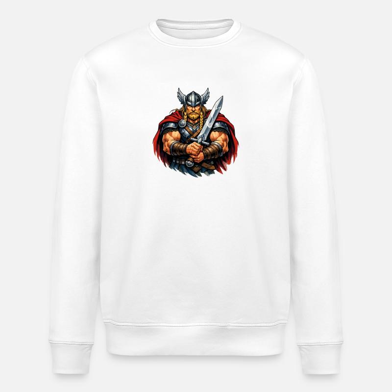 Guerrier viking à l’épée - Sweat bio ROLLER Stanley/Stella Unisexe - blanc