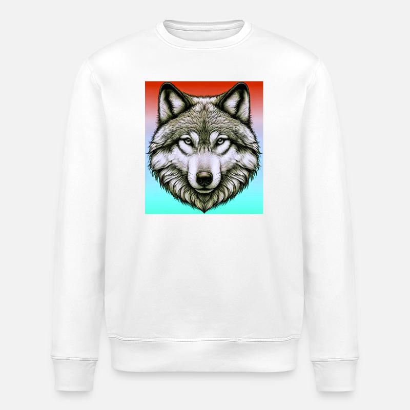 Wolf - Stanley/Stella ROLLER Unisex Organic Sweatshirt - white