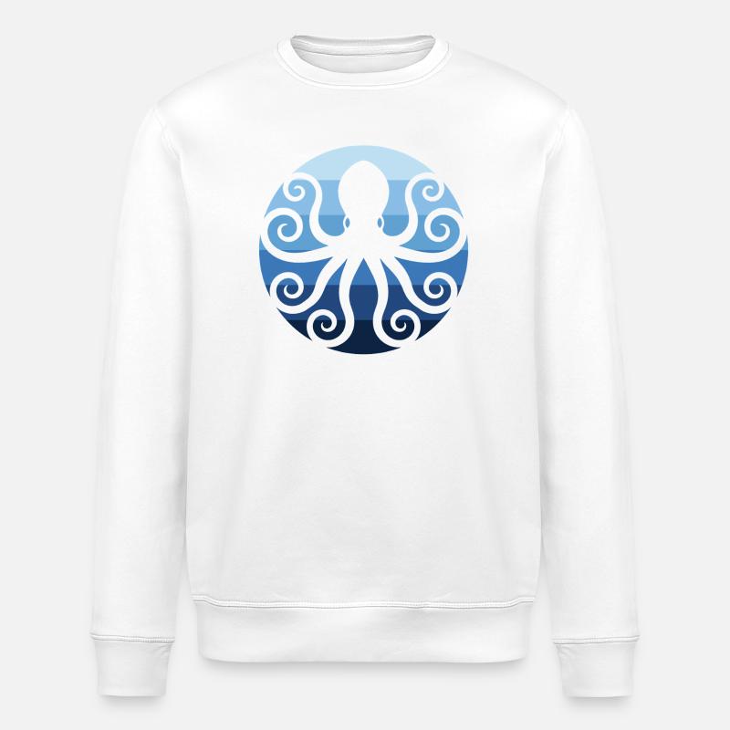 Pieuvre dans l’océan - Sweat bio ROLLER Stanley/Stella Unisexe - blanc