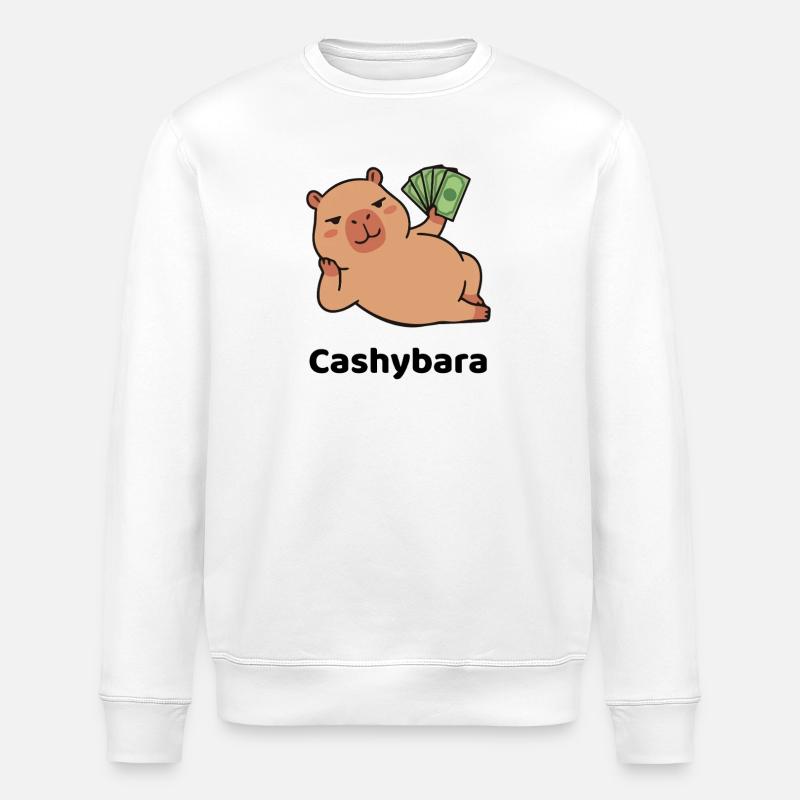 Geldschein Schwein - Cashybara - Moneymaker - Stanley/Stella Unisex Bio-Sweatshirt ROLLER - Weiß