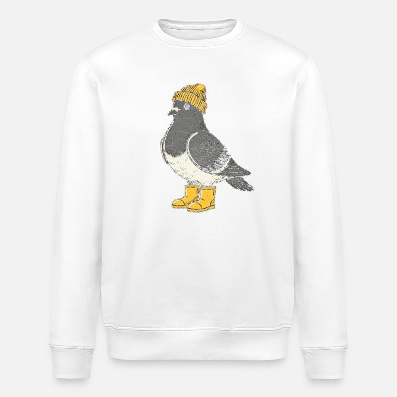 Penguin with hat and boots - Stanley/Stella ROLLER Unisex Organic Sweatshirt - white