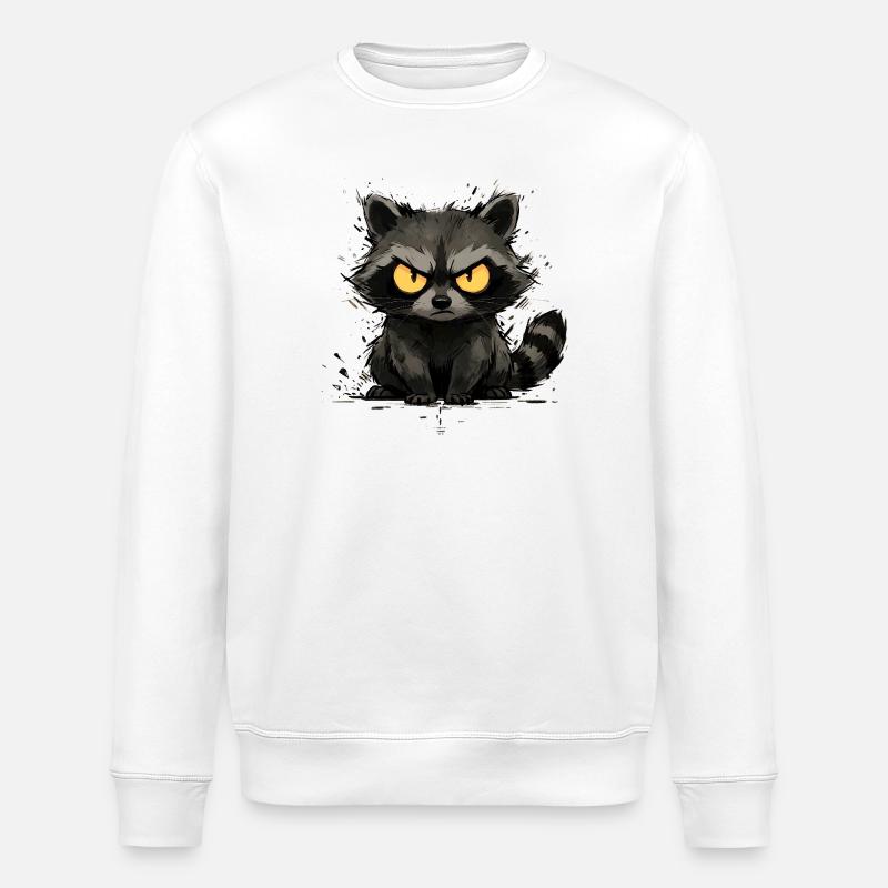 Waschbär - Grumpy & Bold Trash Panda - Stanley/Stella Unisex Bio-Sweatshirt ROLLER - Weiß