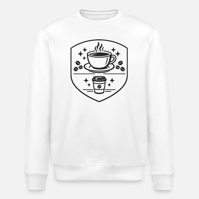 Kaffeekunst Schild-Logo - Stanley/Stella Unisex Bio-Sweatshirt ROLLER - Weiß