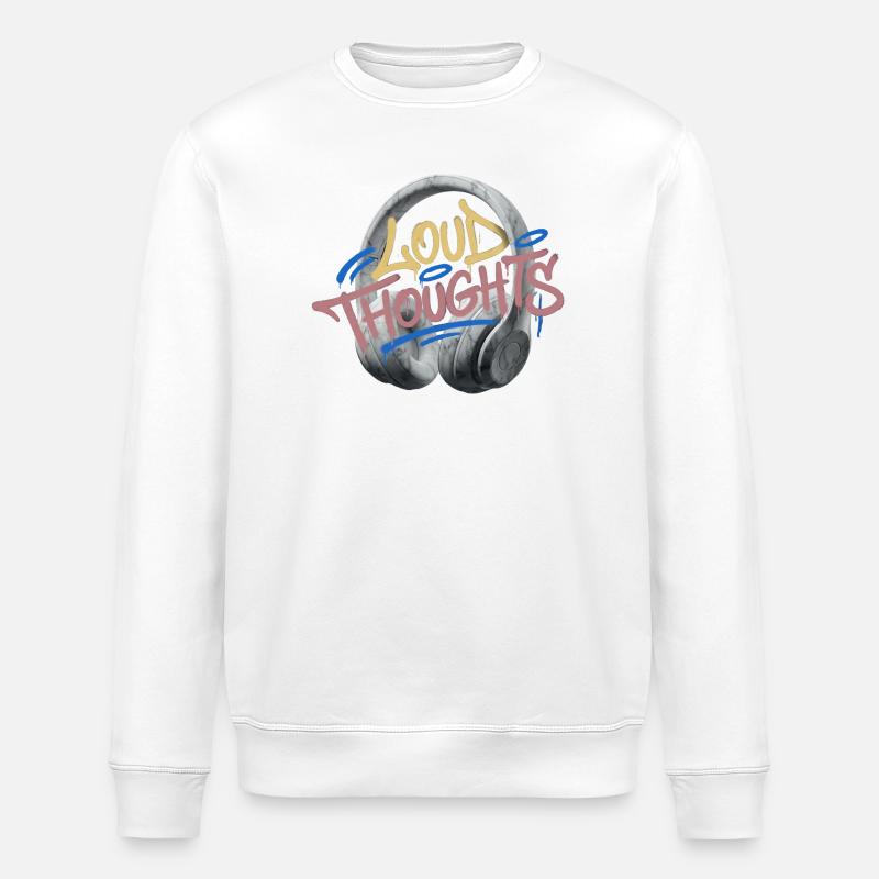 Loud Thoughts Graffiti - Stanley/Stella ROLLER Unisex Organic Sweatshirt - white