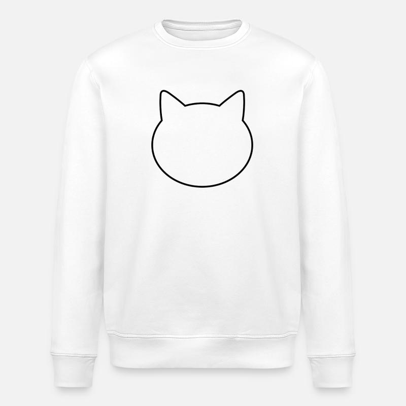 Cat head - Stanley/Stella ROLLER Unisex Organic Sweatshirt - white