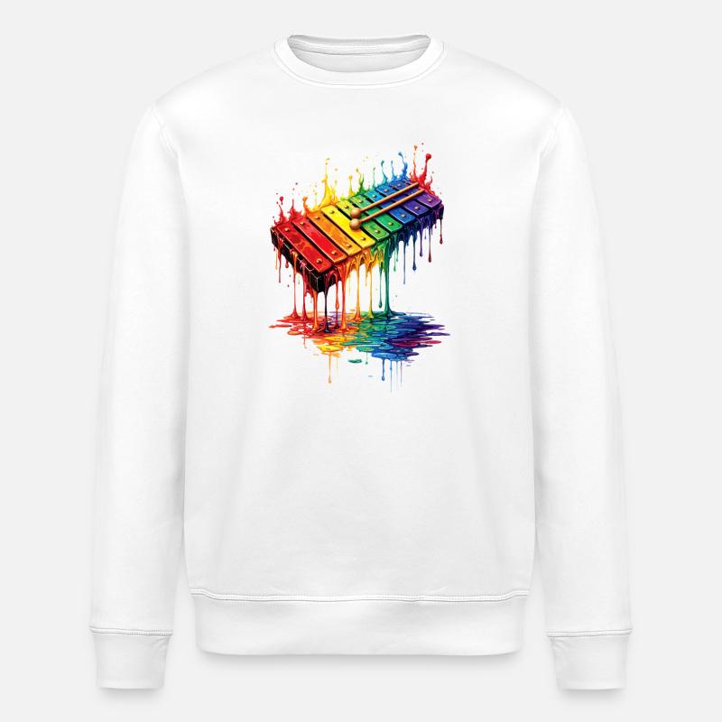 Xylophone mit tropfender Farbe - Stanley/Stella Unisex Bio-Sweatshirt ROLLER - Weiß