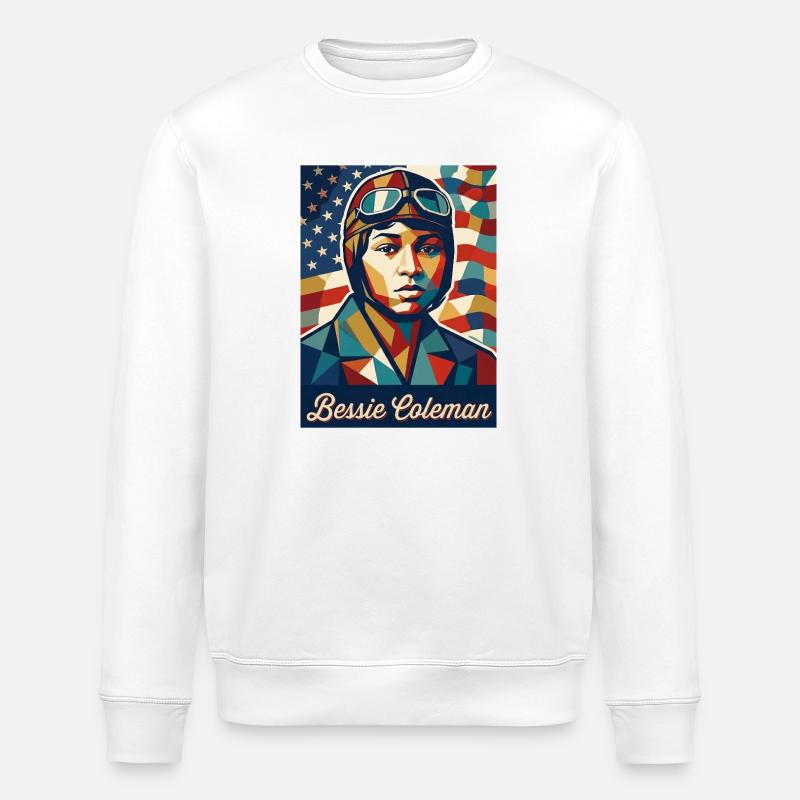 Bessie Coleman - Sweat bio ROLLER Stanley/Stella Unisexe - blanc