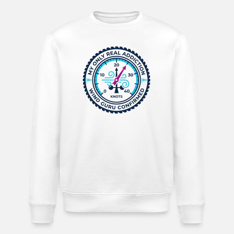 Windguru-Sucht – Kitesurfing-Knoten-Anzeige - Stanley/Stella Unisex Bio-Sweatshirt ROLLER - Weiß