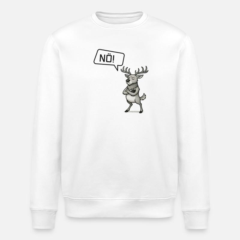 Nö! Hirsch – Sturkopf & stolzer Nein-Sager - Stanley/Stella Unisex Bio-Sweatshirt ROLLER - Weiß