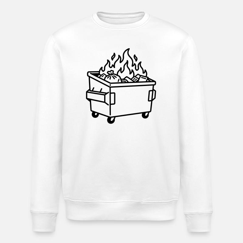 Dumpster Fire - Stanley/Stella ROLLER Unisex Organic Sweatshirt - white