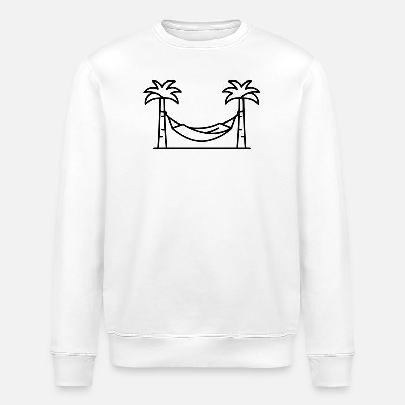 Plan des vacances des palmiers Hammock - Sweat bio ROLLER Stanley/Stella Unisexe - blanc