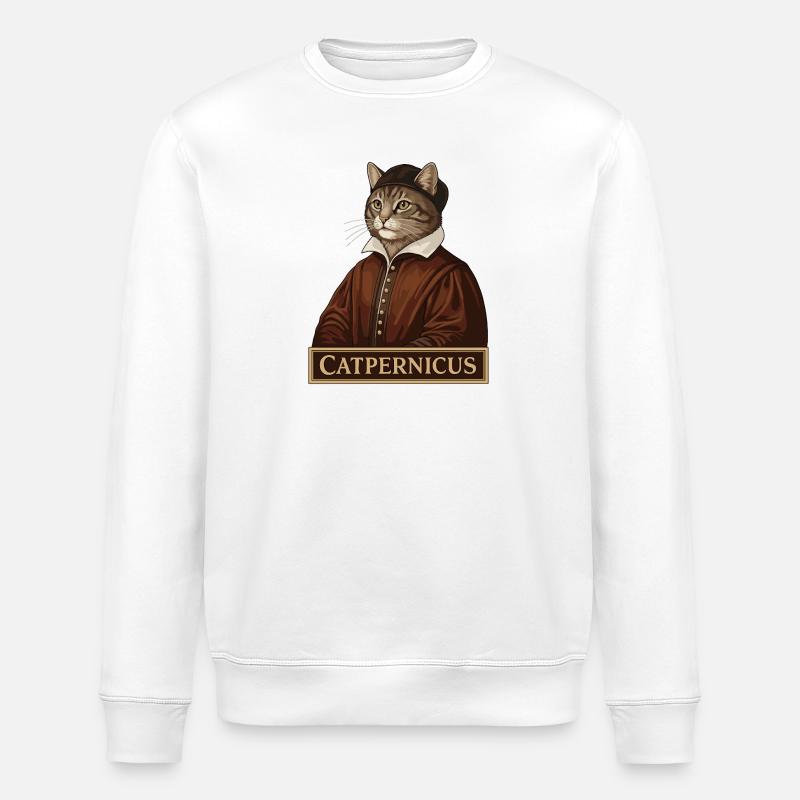 Catpernicus Nicolaus Copernicus Astronome Cat - Sweat bio ROLLER Stanley/Stella Unisexe - blanc