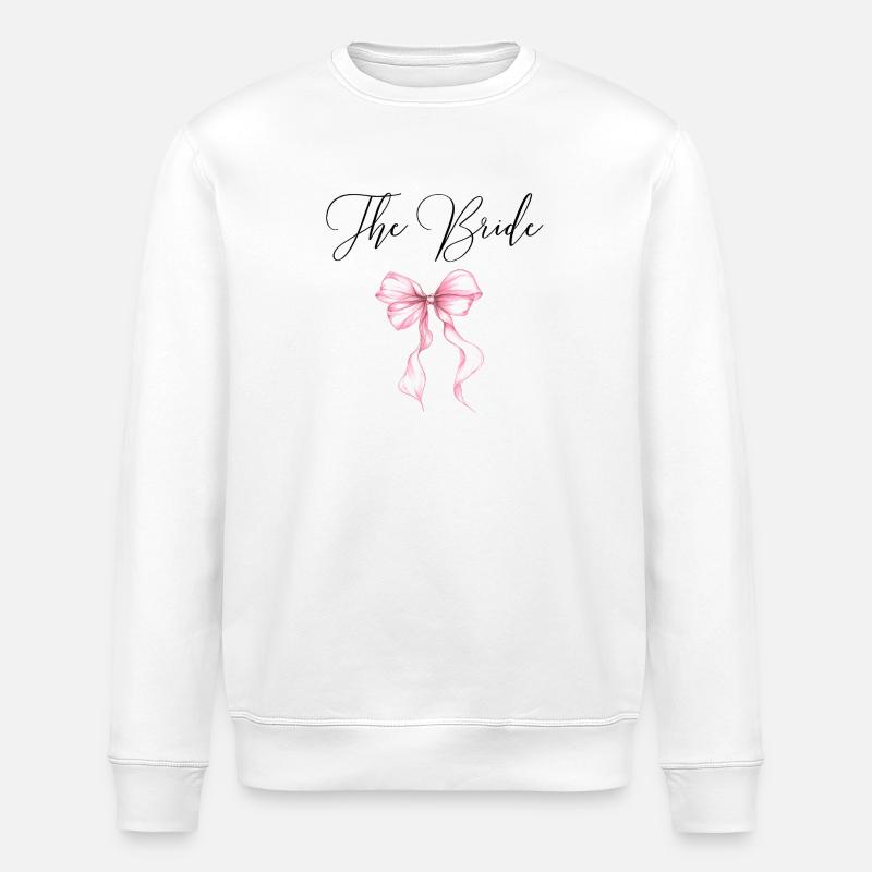 TheBride! Pinke Schleife - Stanley/Stella Unisex Bio-Sweatshirt ROLLER - Weiß