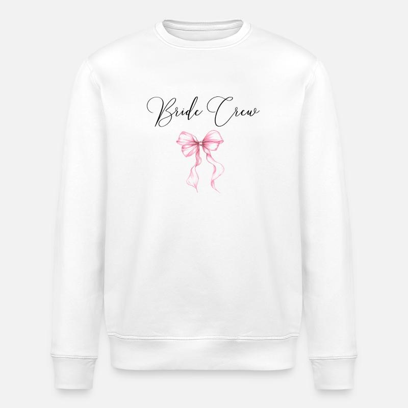 Bride Crew ! Ruban rose - Sweat bio ROLLER Stanley/Stella Unisexe - blanc