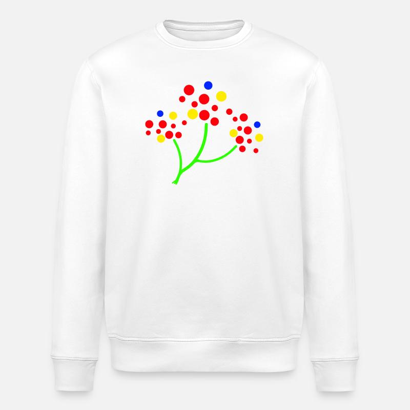 Neon-Punktbaum-Explosion - Stanley/Stella Unisex Bio-Sweatshirt ROLLER - Weiß