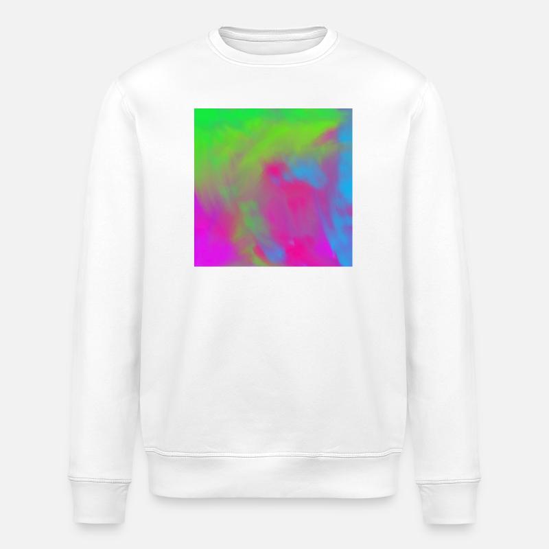 Lebendiger Neon-Tie-dye-Farbverlauf Burst - Stanley/Stella Unisex Bio-Sweatshirt ROLLER - Weiß
