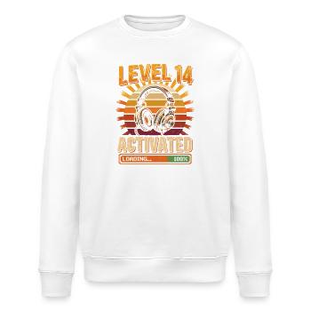 Level 14 Aktiviert Kopfhörer Retro - Stanley/Stella Unisex Bio-Sweatshirt ROLLER - Weiß - Vorne - Nik (191cm)