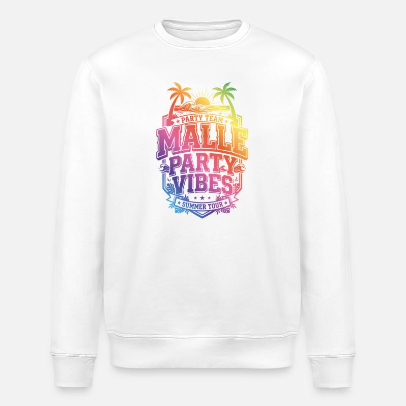 Malle Party Vibes - Stanley/Stella ROLLER Unisex Organic Sweatshirt - white