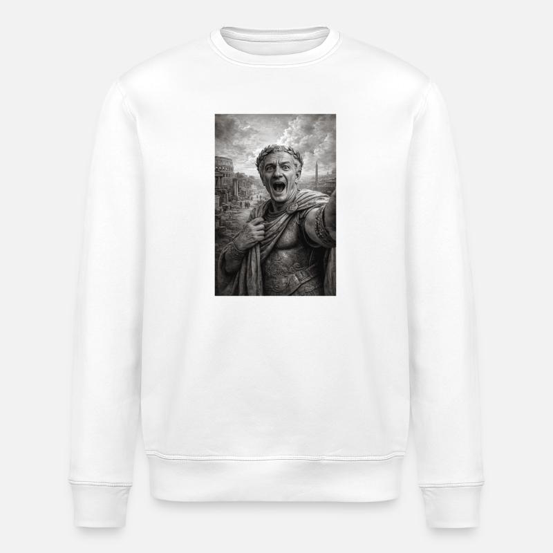 Caesar Selfie - Stanley/Stella ROLLER Unisex Organic Sweatshirt - white