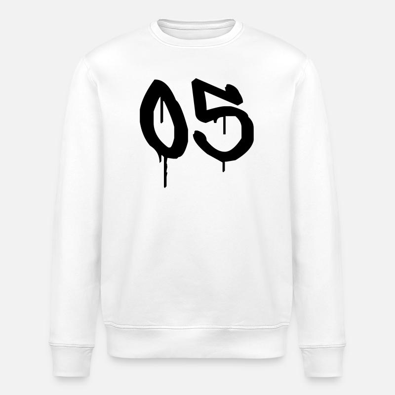 Nummer 05 Urbaner Graffiti-Stil - Stanley/Stella Unisex Bio-Sweatshirt ROLLER - Weiß