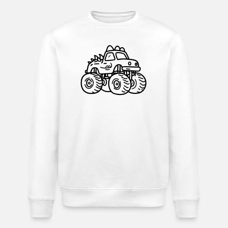 monster truck - Sweat bio ROLLER Stanley/Stella Unisexe - blanc