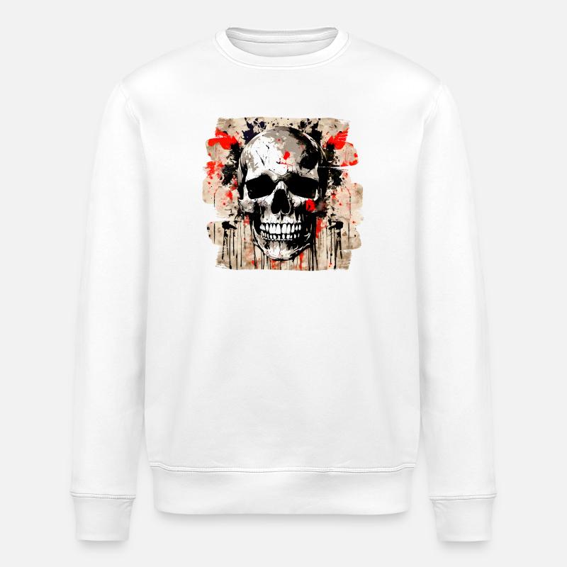 Schädel Graffiti Explosion - Stanley/Stella Unisex Bio-Sweatshirt ROLLER - Weiß