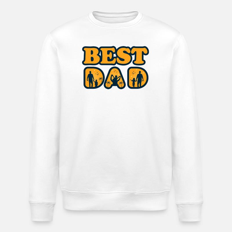 Meilleur Papa Silhouette Soleil - Sweat bio ROLLER Stanley/Stella Unisexe - blanc