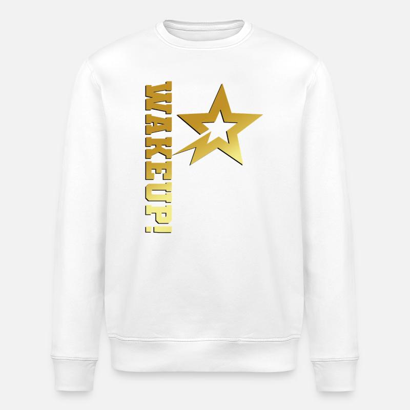 Wakeup Gold Star Limited Edition Tee - Stanley/Stella ROLLER Unisex Organic Sweatshirt - white