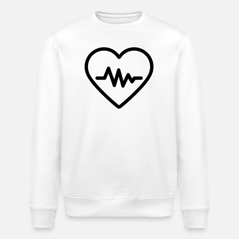 battement de coeur - Sweat bio ROLLER Stanley/Stella Unisexe - blanc