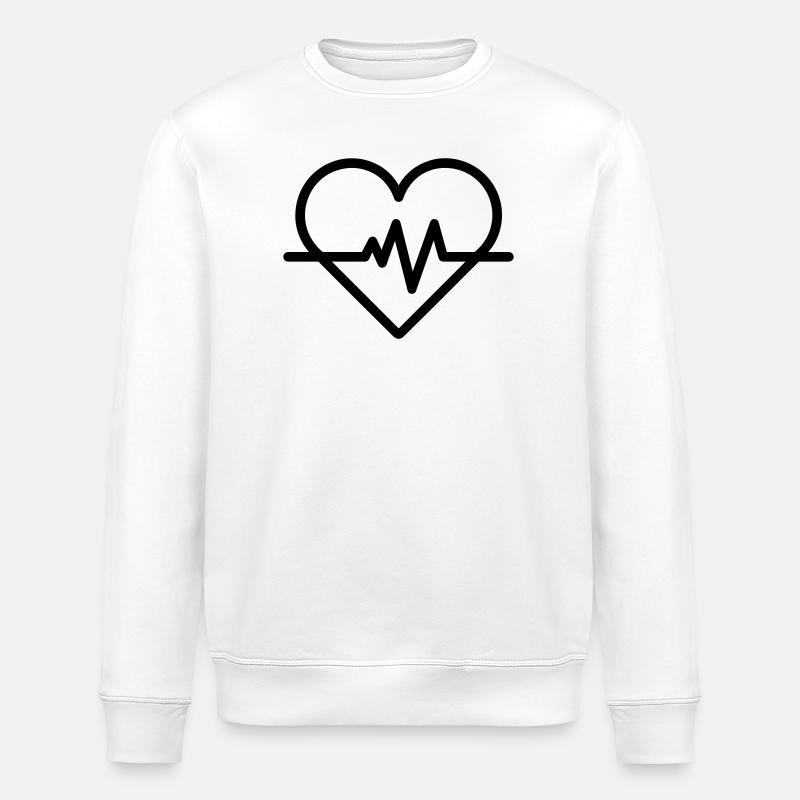 Herzfrequenz - Stanley/Stella Unisex Bio-Sweatshirt ROLLER - Weiß