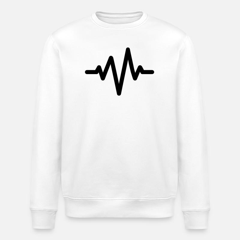 Herzschlag - Stanley/Stella Unisex Bio-Sweatshirt ROLLER - Weiß
