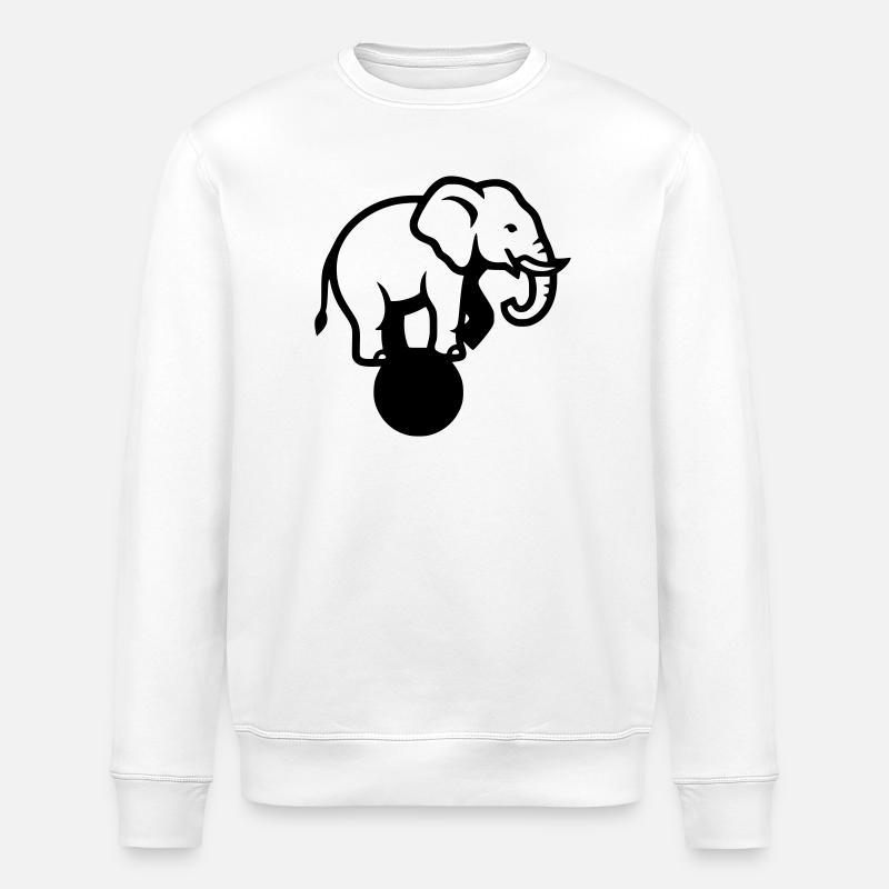 Elephant Ball Circus Acrobatics - Stanley/Stella ROLLER Unisex Organic Sweatshirt - white
