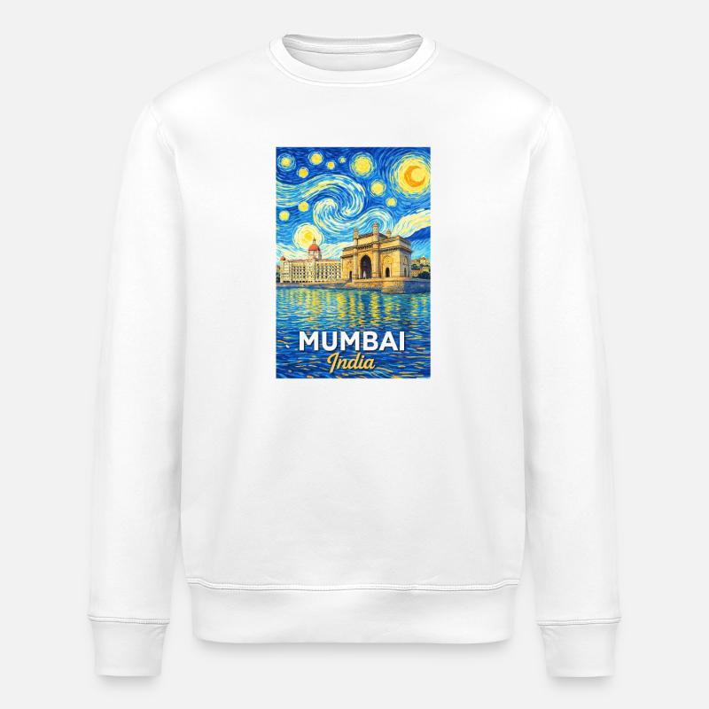 Nuit étoilée de Mumbai India - Sweat bio ROLLER Stanley/Stella Unisexe - blanc