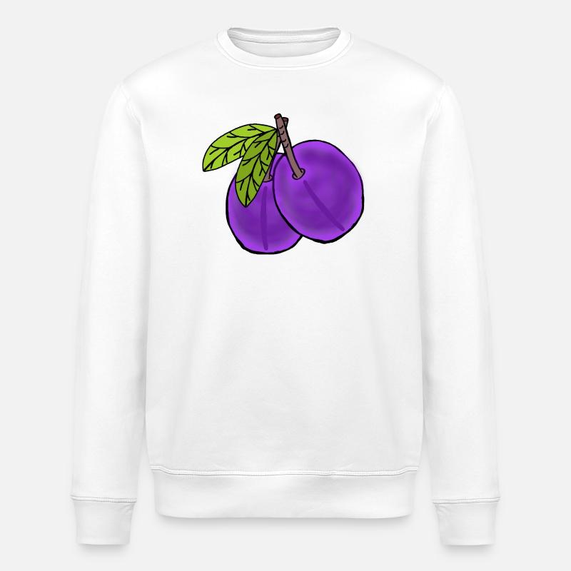 Plums Fruit Fruit Plum Garden - Stanley/Stella ROLLER Unisex Organic Sweatshirt - white