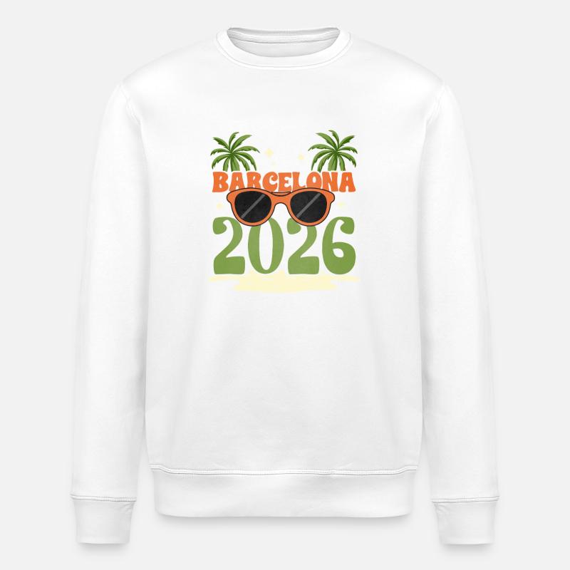 Barcelona 2026 - Stanley/Stella Unisex Bio-Sweatshirt ROLLER - Weiß