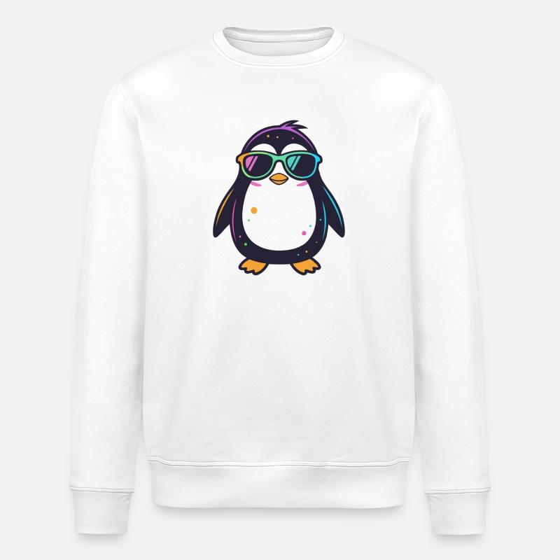Pinguin-Neonbrillen - Stanley/Stella Unisex Bio-Sweatshirt ROLLER - Weiß