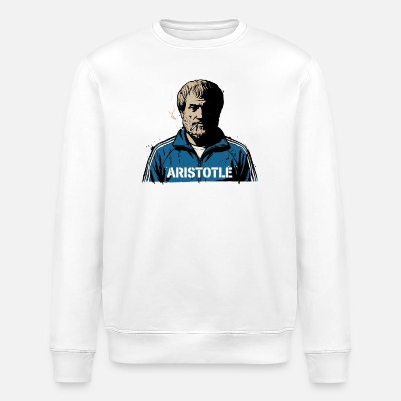 Portrait de rue d’Aristote - Sweat bio ROLLER Stanley/Stella Unisexe - blanc