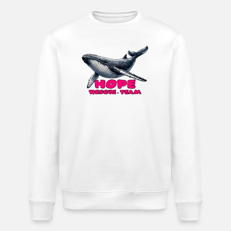 Hope Rettungsteam Wal - Stanley/Stella Unisex Bio-Sweatshirt ROLLER - Weiß