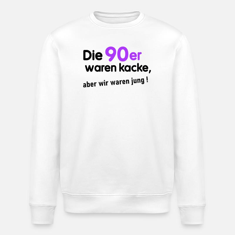 90er waren kacke - Stanley/Stella Unisex Bio-Sweatshirt ROLLER - Weiß