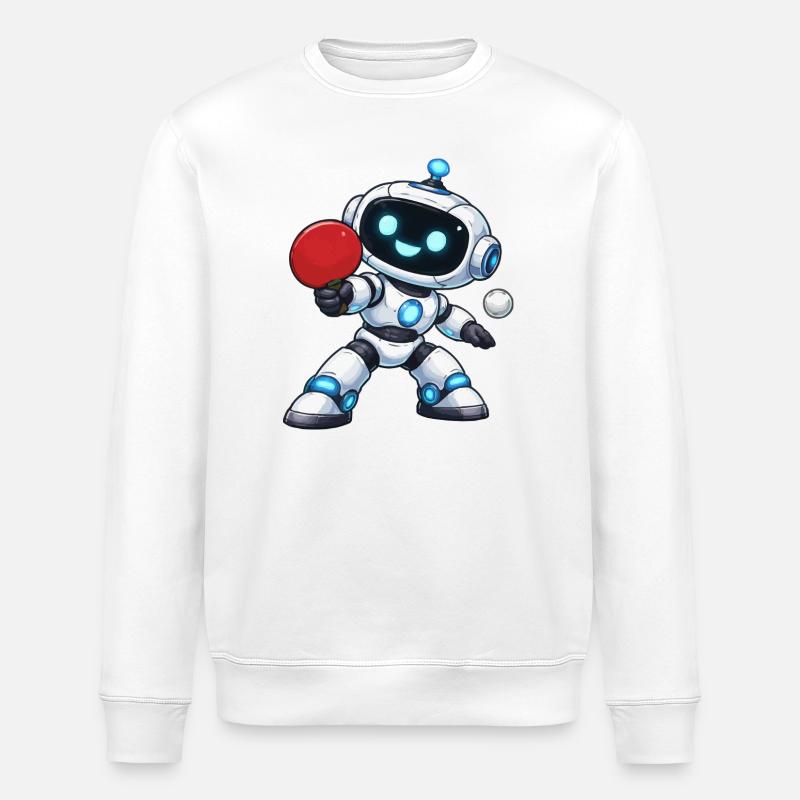 Roboter Tisch Tennis - Stanley/Stella Unisex Bio-Sweatshirt ROLLER - Weiß