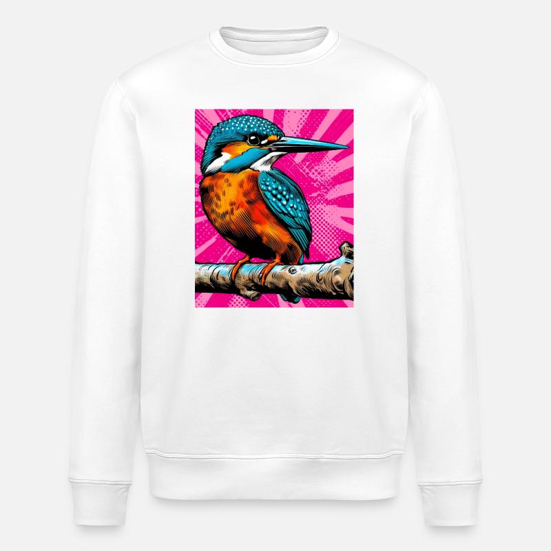 kingfisher - Stanley/Stella ROLLER Unisex Organic Sweatshirt - white