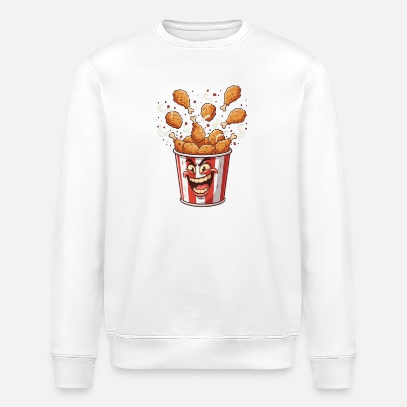Popcorn Bucket Lächelgesicht - Stanley/Stella Unisex Bio-Sweatshirt ROLLER - Weiß