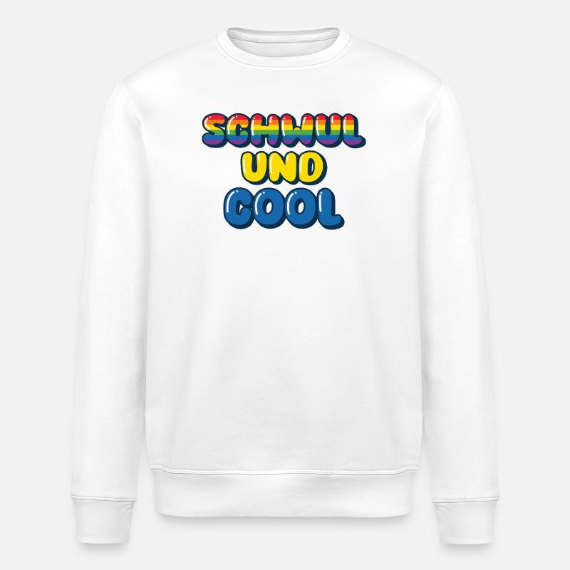 Gay and Cool / CSD, Pride design - Stanley/Stella ROLLER Unisex Organic Sweatshirt - white