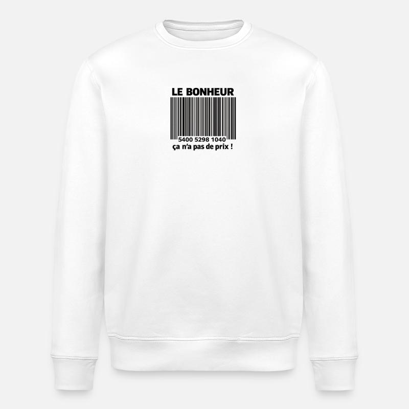 Barcodes Noirs et Blancs - Sweat bio ROLLER Stanley/Stella Unisexe - blanc